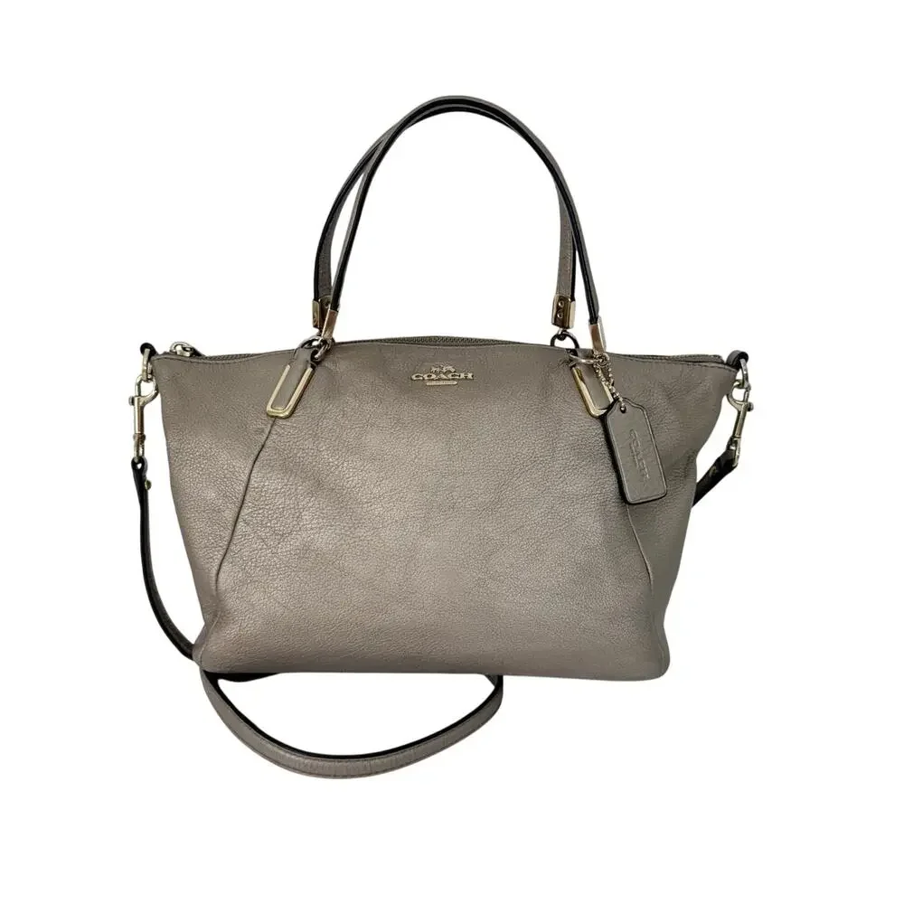 Coach Kelsey Metallic Pebble Leather Crossbody Satchel Bag F34493